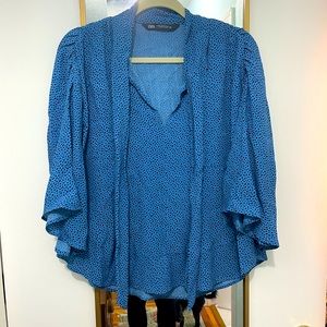 Blue spotted blouse